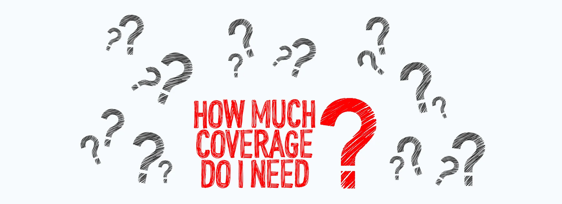 How Much Medicare Coverage Do I Need? Red letters surrounded by many black question marks